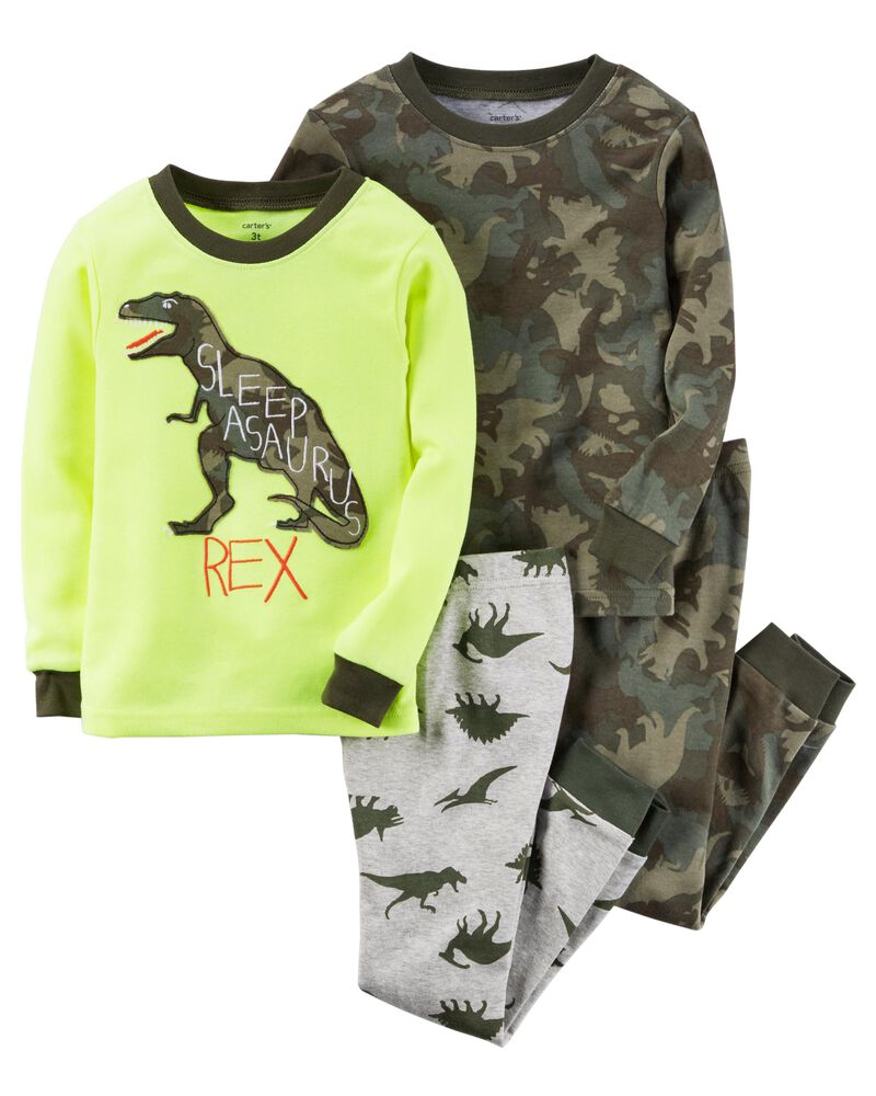 New Carter/'s Boys Dinosaur Pajama Snug Fit Gray Shorts Toddler